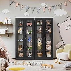 Figure Display Case 5 Tier 71 Tall Minifigures Diecast Car Glass Doors Cabinet