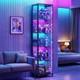 Figure Display Case 5 Tier 72 Inch Rgb Led Light Minifigures Shelf Glass Cabinet