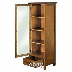 Floor Cabinet Curio Case Display Storage Shelf Glass Doors Elegant Calais Linen