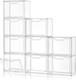 Freebat Stackable Storage Organizers, Clear Acrylic Display Case, 9-pack Acrylic
