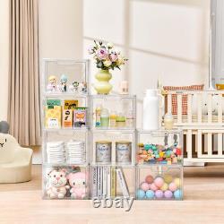 Freebat Stackable Storage Organizers, Clear Acrylic Display Case, 9-Pack Acrylic
