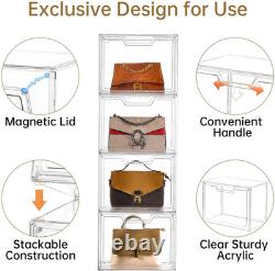 Freebat Stackable Storage Organizers, Clear Acrylic Display Case, 9-Pack Acrylic
