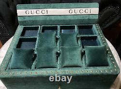 GUCCI Authentic Green Velvet Watch Jewelry Store Display Case Bee Incomplete
