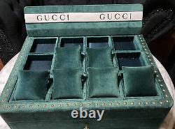 GUCCI Authentic Green Velvet Watch Jewelry Store Display Case Bee Incomplete