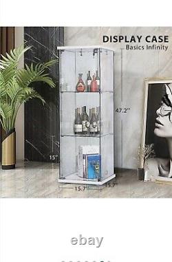 Glass Countertop Display Case Store Fixture Showcase with Front Lock 25mm 3 Layer