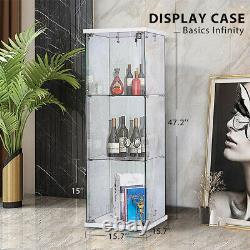 Glass Countertop Display Case Store Fixture Showcase with Front Lock 25mm MDF Base