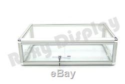 Glass Countertop Display Case Store Fixture Showcase with front lock #SC-KDFLAT