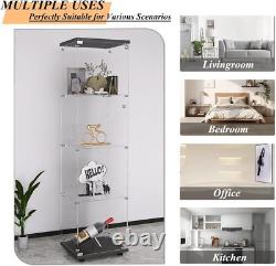 Glass Display Cabinet 4-Shelf 2 Doors Curio Cabinet Display Case Storage Cabinet