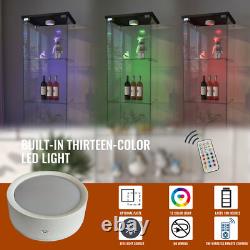 Glass Display Cabinet with LED Lights Modern Collectibles Toy Organizers Rack