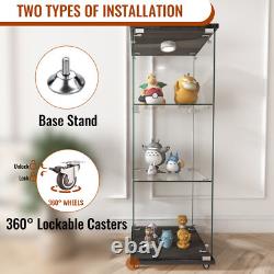 Glass Display Cabinet with LED Lights Modern Collectibles Toy Organizers Rack