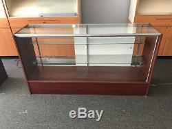 Glass Display Case Retail Store 2 Shelves Expandable Lighted Lockable