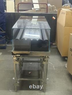 Glass Floor Standing Retail Display Case, Enclosed Storage Area