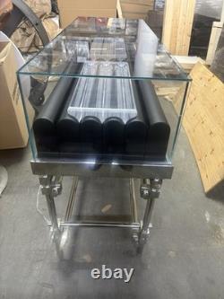 Glass Floor Standing Retail Display Case, Enclosed Storage Area