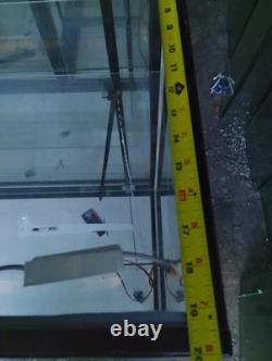 Glass Metal Floor Standing Retail Display Case with Shelves, Black Frame