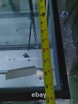 Glass Metal Floor Standing Retail Display Case with Shelves, Black Frame