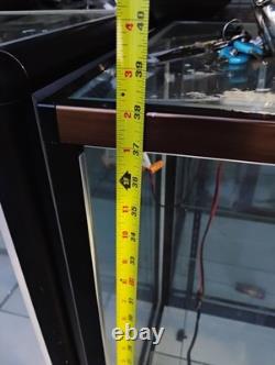 Glass Metal Floor Standing Retail Display Case with Shelves, Black Frame