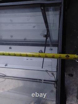 Glass Metal Floor Standing Retail Display Case with Shelves, Black Frame