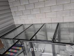 Glass Metal Floor Standing Retail Display Case with Shelves, Black Frame