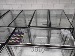 Glass Metal Floor Standing Retail Display Case with Shelves, Black Frame