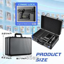 Graded Card Case Storage Box with Slots Combo Lock Sports Cards Display Case