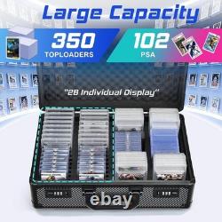 Graded Card Case Storage Box with Slots Combo Lock Sports Cards Display Case