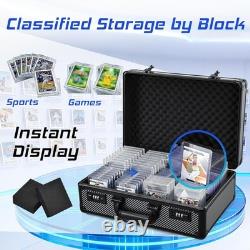 Graded Card Case Storage Box with Slots Combo Lock Sports Cards Display Case