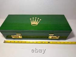 Green Wooden Watch Display Storage Case with Outer Presentation Box