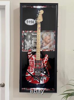 Guitar Display Case Horizontal Electric Black Wood UV Cabinet Gibson Fender