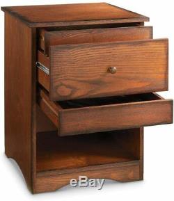 Gun Concealment End Table Storage Organizer Furniture Safe Dark Wood Drawer Home