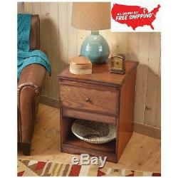 Gun Concealment End Table Storage Organizer Furniture Safe Dark Wood Drawer Home