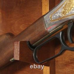Gun Safe Cabinet Horizontal Rifle Solid Wood Storage Shotgun Lock Shelf USA Rack