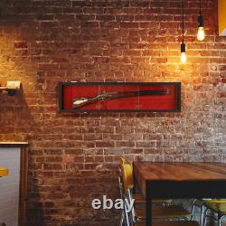 Gun Shotgun Display Case Wooden Cabinet Wall Rack Holder Lockable Storage 43