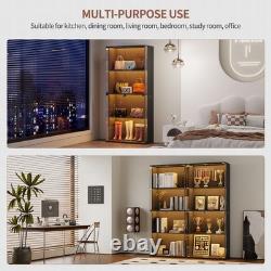 Gurexl Glass Display Cabinet with LED Light, 66 Curio Cabinets for Collectibles