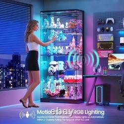 Gurexl Glass Display Cabinet with RGB Light, 10-Tier Lockable Clear Display Case Gurexl Glass Display Cabinet with RGB Light, 10-Tier Lockable Clear Display Case