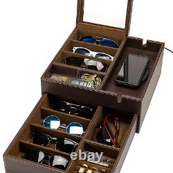 HOUNDSBAY Lookout Sunglasses and Eyeglasses Organizer Storage Display Case Dr