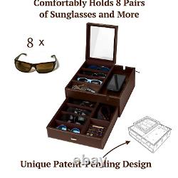 HOUNDSBAY Lookout Sunglasses and Eyeglasses Organizer Storage Display Case Dr