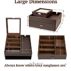 HOUNDSBAY Lookout Sunglasses and Eyeglasses Organizer Storage Display Case Dr