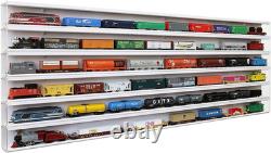 HO Scale Model Train Display Case Wall Rack with 6 Shelves Organizer Storage Cab