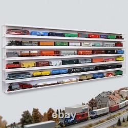 HO Scale Model Train Display Case Wall Rack with 6 Shelves Organizer Storage Cab