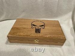 Hand Crafted Punisher Solid wood Storage boxes, gun case, display box