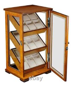 Hand Made 18 Watch Cabinet Luxury Case Storage Display Box Jewellery Watches 69b