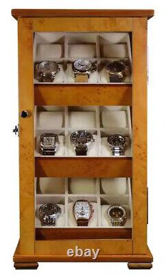 Hand Made 18 Watch Cabinet Luxury Case Storage Display Box Jewellery Watches 69b