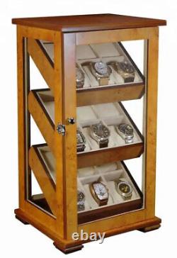 Hand Made 18 Watch Cabinet Luxury Case Storage Display Box Jewellery Watches 69b