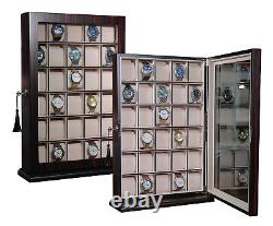 Hand Made 30 Watch Cabinet Luxury Case Storage Display Box Jewellery Watches 60