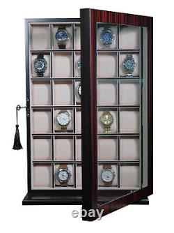 Hand Made 30 Watch Cabinet Luxury Case Storage Display Box Jewellery Watches 60