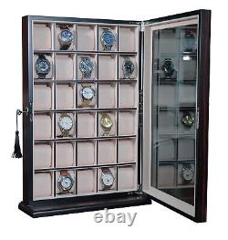 Hand Made 30 Watch Cabinet Luxury Case Storage Display Box Jewellery Watches 60