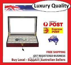 Hand Made Watch Cabinet Luxury Case Storage Display Box Jewellery Watches L