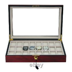 Hand Made Watch Cabinet Luxury Case Storage Display Box Jewellery Watches L