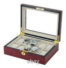 Hand Made Watch Jewelry Display Storage Holder Case Glass Box Organizer Gift 58
