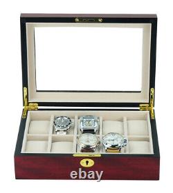 Hand Made Watch Jewelry Display Storage Holder Case Glass Box Organizer Gift 58